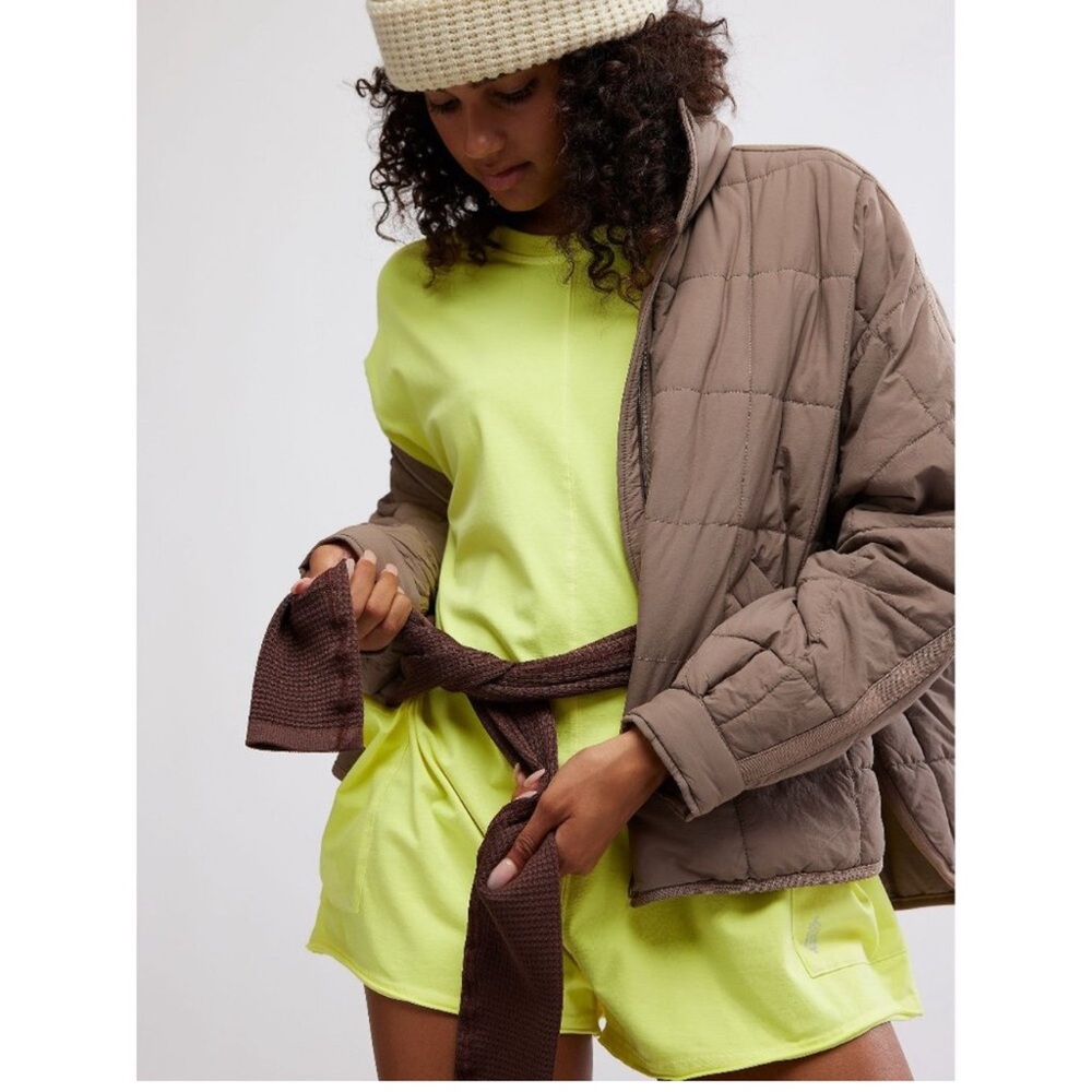 Free People Hot Shot Tee Romper In Sour Citrus Size Medium NWOT - Picture 6 of 10